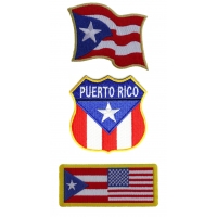 Puerto Rico Flag Patches 3 Embroidered Flags For Puerto Ricans