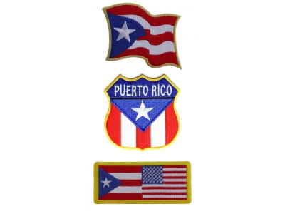 Puerto Rico Flag Patches 3 Embroidered Flags For Puerto Ricans