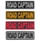 ROAD CAPTAIN Patches Embroidered In White Red Yellow Over Black and 1 Reflective Patch