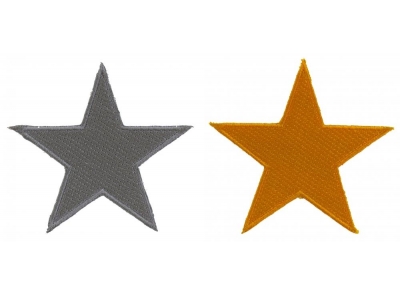 Silver And Gold Star Patch Set Of 2 Patches