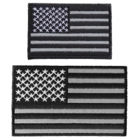 Small Reflective American Flag Patch Set Of 2 US Flag Patches