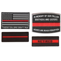 Thin Red Line Fire Fighter Patch Set Of 4 For Firefighters