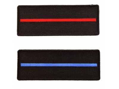 Thin Red Line For Fire Fighters Thin Blue Line For Police Officers Iron On Patches