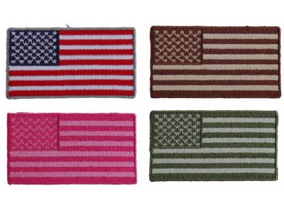 Tiny American Flag Patches Embroidered Iron On 4 Colors