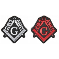 To Be One Ask One Free Mason Patch Set Of 2 Red White Embroidered Black Patch