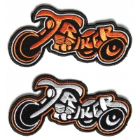 Triker Patch In Orange And White 2 Biker Patches