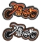 Triker Patch In Orange and White 2 Biker Patches