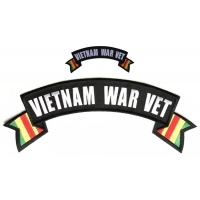 Vietnam War Vet 2 Piece Small Large Rocker Patch Set