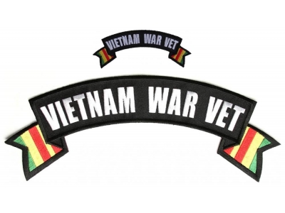 Vietnam War Vet 2 Piece Small Large Rocker Patch Set