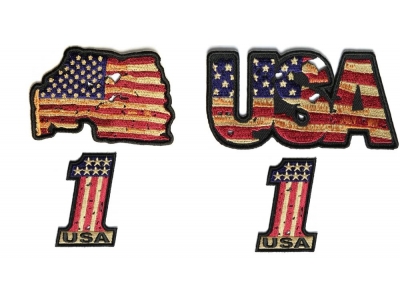 Vintage USA American Flag Patches Set Of 4 | Embroidered Patches