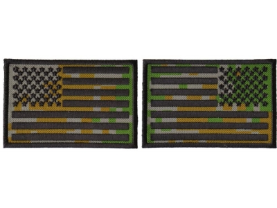 Camo American Flag Patches Left and Right Set