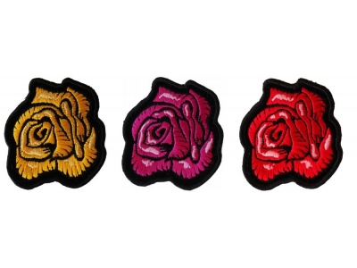 Iron on Rose Patches - Set of 3 Roses