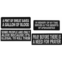 Art of Warfare Sayings Iron on or Sew on Embroidered Patches Set of 4