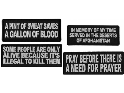 Art of Warfare Sayings Iron on or Sew on Embroidered Patches Set of 4