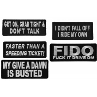 Biker Vest Starter Pack Set of 5 Iron on Patches