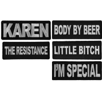 Bold One Liner Sayings Patches, Set of 5 Iron-on Patches