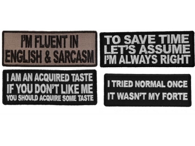 Confident Personal Saying Patches Iron on or Sew on Set of 4