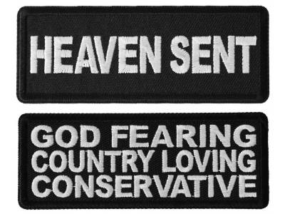 Heaven God Religious Patches Iron on or Sew on Set of 2