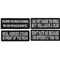 Inspirational Game of Life Sayings Iron on or Sew on Embroidered Patches Set of 4