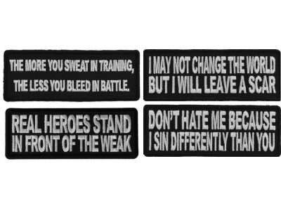 Inspirational Game of Life Sayings Iron on or Sew on Embroidered Patches Set of 4