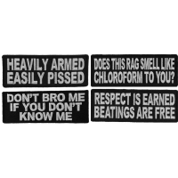 Keep your Distance Aggressive Badass OG Sayings Patches Iron-on or Sew-on Embroidered Patches with adhesive backing Set of 4