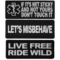 Naughty Freedom Starter Pack Iron on or Sew on Embroidered Patches Set of 3
