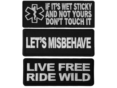 Naughty Freedom Starter Pack Iron on or Sew on Embroidered Patches Set of 3