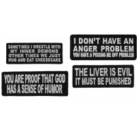 Sarcastic Humor Sayings Patches Iron on or Sew on Emblems Set of 4