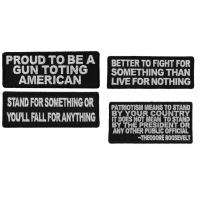 Territorial Patriotic Sayings Patches Iron on or Sew On Set of 4