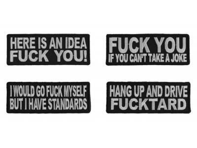 Toxic   Aggressive = Funny Sayings Iron on or Sew on Embroidered Patches Set of 4