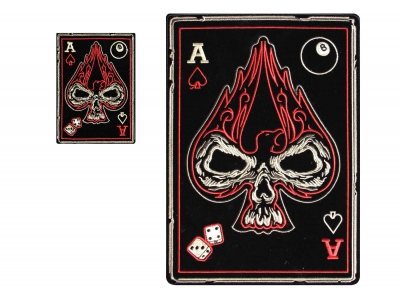 Aces Skull 2 Piece Front And Back Patch Set