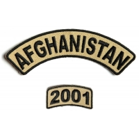 Afghanistan 2001 Rocker Patch 2 Pieces | US Afghan War Military Veteran Patches