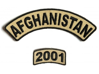 Afghanistan 2001 Rocker Patch 2 Pieces | US Afghan War Military Veteran Patches