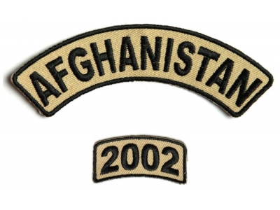 Afghanistan 2002 Rocker Patch 2 Pieces | US Afghan War Military Veteran Patches