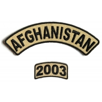 Afghanistan 2003 Rocker Patch 2 Pieces | US Afghan War Military Veteran Patches