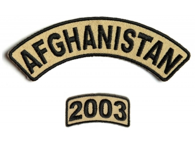 Afghanistan 2003 Rocker Patch 2 Pieces | US Afghan War Military Veteran Patches