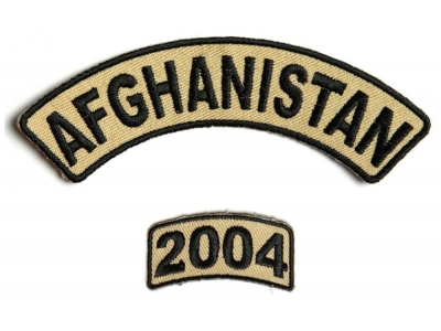 Afghanistan 2004 Rocker Patch 2 Pieces | US Afghan War Military Veteran Patches