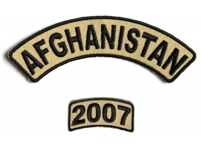 Afghanistan 2007 Rocker Patch 2 Pieces | US Afghan War Military Veteran Patches