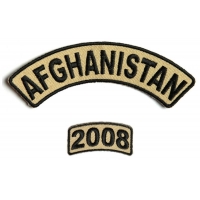 Afghanistan 2008 Rocker Patch 2 Pieces | US Afghan War Military Veteran Patches