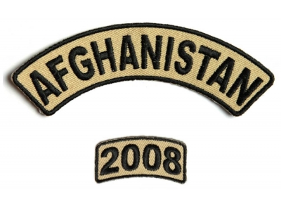 Afghanistan 2008 Rocker Patch 2 Pieces | US Afghan War Military Veteran Patches