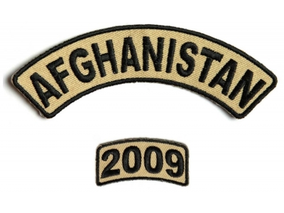Afghanistan 2009 Rocker Patch 2 Pieces | US Afghan War Military Veteran Patches