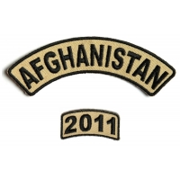 Afghanistan 2011 Rocker Patch 2 Pieces | US Afghan War Military Veteran Patches