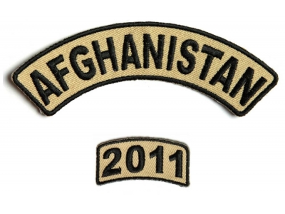 Afghanistan 2011 Rocker Patch 2 Pieces | US Afghan War Military Veteran Patches