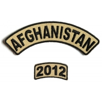 Afghanistan 2012 Rocker Patch 2 Pieces | US Afghan War Military Veteran Patches