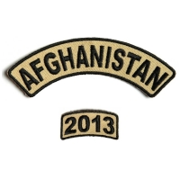 Afghanistan 2013 Rocker Patch 2 Pieces | US Afghan War Military Veteran Patches