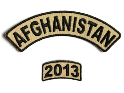 Afghanistan 2013 Rocker Patch 2 Pieces | US Afghan War Military Veteran Patches