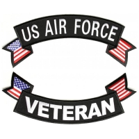 US Air Force Veteran 2 Piece Back Patch Set Upper And Lower Rockers | US Air Force Military Veteran Patches US Air Force Veteran 2 Piece Back Patch Set Upper And Lower Rockers | US Air Force Military Veteran Patches