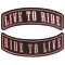 Live To Ride Ride To Live 2 Piece Biker Back Patch Set Of Upper and Lower Rockers