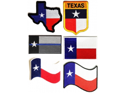 Texas Flag Patches Set Of 6 | Embroidered Patches Texas Flag Patches Set Of 6 | Embroidered Patches