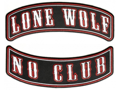 Lone Wolf No Club 2 Piece Back Patch Set